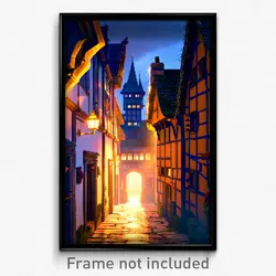 Pixel Art Poster - Narrow Manor (8 Bit Psychedelic Trippy Video Game Print)