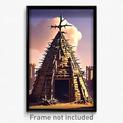 Pixel Art Poster - Thorny Granary (8 Bit Psychedelic Trippy Video Game Print)