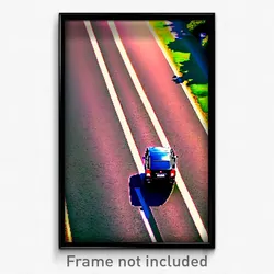 Pixel Art Poster - Flamboyant Crossroad (8 Bit Psychedelic Video Game Print)