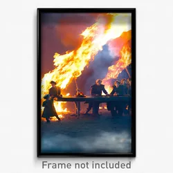 Pixel Art Poster - Wonderful Fire (8 Bit Psychedelic Trippy Video Game Print)