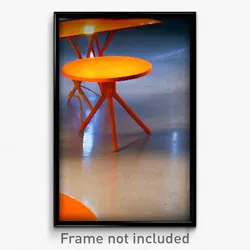 Pixel Art Poster - Orange Table (8 Bit Psychedelic Trippy Video Game Print)