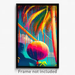 Pixel Art Poster - Exotic Labor Day (8 Bit Psychedelic Trippy Video Game Print)