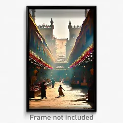 Pixel Art Poster - Insane Bazaar (8 Bit Psychedelic Trippy Video Game Print)