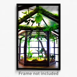 Pixel Art Poster - Leafy Terrarium (8 Bit Psychedelic Trippy Video Game Print)