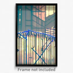 Pixel Art Poster - Wire Frame Glitchy Respite (8 Bit Video Game Print)