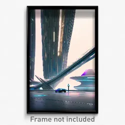 Pixel Art Poster - Remarkable Futuristic Architecture (8 Bit Video Game Print)