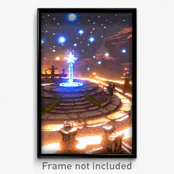 Pixel Art Poster - Starry Forge (8 Bit Psychedelic Trippy Video Game Print)