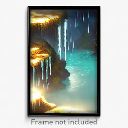 Pixel Art Poster - Watery Rift (8 Bit Psychedelic Trippy Weird Video Game Print)