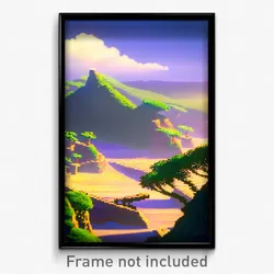 Pixel Art Poster - Rich Peninsula (8 Bit Psychedelic Trippy Video Game Print)