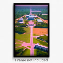 Pixel Art Poster - Rectangular County (8 Bit Psychedelic Video Game Print)