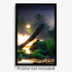 Pixel Art Poster - Nocturnal Pond (8 Bit Psychedelic Trippy Video Game Print)