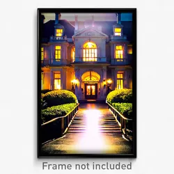 Pixel Art Poster - Old Fashioned Mansion (8 Bit Psychedelic Video Game Print)