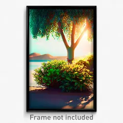 Pixel Art Poster - Exotic Bush (8 Bit Psychedelic Trippy Weird Video Game Print)