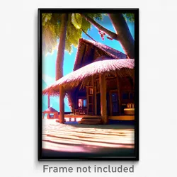 Pixel Art Poster - Nice Hut (8 Bit Psychedelic Trippy Weird Video Game Print)