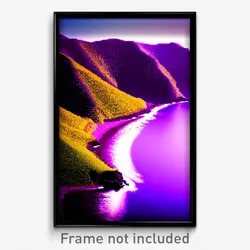 Pixel Art Poster - Purple Bay (8 Bit Psychedelic Trippy Weird Video Game Print)