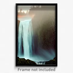 Pixel Art Poster - Muted Waterfall (8 Bit Psychedelic Trippy Video Game Print)