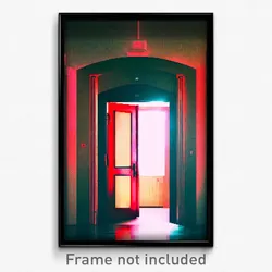 Pixel Art Poster - Complex Door (8 Bit Psychedelic Trippy Video Game Print)