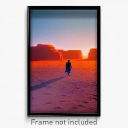 Pixel Art Poster - Orange Desolation (8 Bit Psychedelic Trippy Video Game Print)