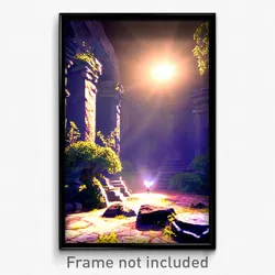 Pixel Art Poster - Ancient Glade (8 Bit Psychedelic Trippy Video Game Print)