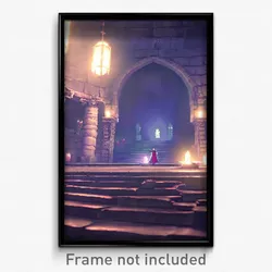 Pixel Art Poster - Nocturnal Catacombs (8 Bit Psychedelic Video Game Print)