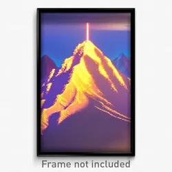 Pixel Art Poster - Cool Peak (8 Bit Psychedelic Trippy Weird Video Game Print)