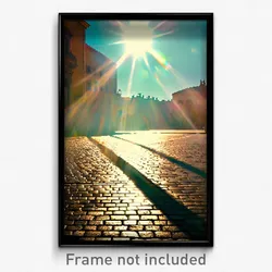 Pixel Art Poster - Sunny Square (8 Bit Psychedelic Trippy Video Game Print)