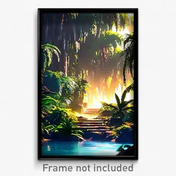 Pixel Art Poster - Uneven Jungle (8 Bit Psychedelic Trippy Video Game Print)