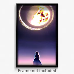 Pixel Art Poster - Admirable Moon (8 Bit Psychedelic Trippy Video Game Print)