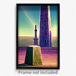 Pixel Art Poster - Webbed Obelisk (8 Bit Psychedelic Trippy Video Game Print)