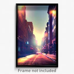 Pixel Art Poster - Brown Street (8 Bit Psychedelic Trippy Video Game Print)