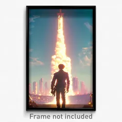 Pixel Art Poster - Colossal Rise (8 Bit Psychedelic Trippy Video Game Print)