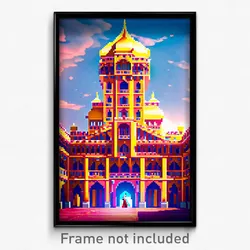 Pixel Art Poster - Stupendous Palace (8 Bit Psychedelic Trippy Video Game Print)