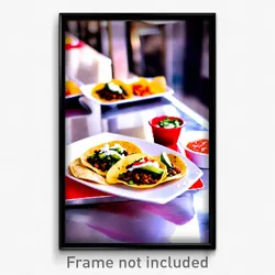 Pixel Art Poster - Spotless Tacos (8 Bit Psychedelic Trippy Video Game Print)