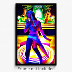 Pixel Art Poster - Vivid Statue (8 Bit Psychedelic Trippy Video Game Print)