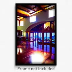 Pixel Art Poster - Shiny Villa (8 Bit Psychedelic Trippy Weird Video Game Print)