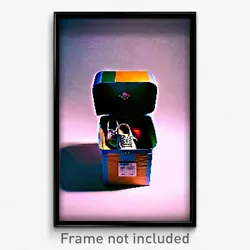 Pixel Art Poster - Dramatic Shoebox (8 Bit Psychedelic Trippy Video Game Print)