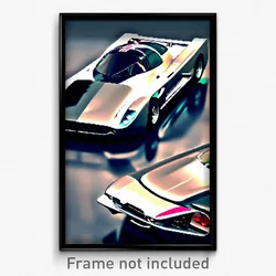 Pixel Art Poster - Glossy Racecar (8 Bit Psychedelic Trippy Video Game Print)