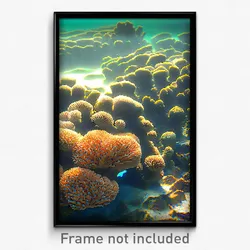 Pixel Art Poster - Measly Coral Reef (8 Bit Psychedelic Trippy Video Game Print)