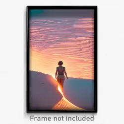 Pixel Art Poster - Secret Sands (8 Bit Psychedelic Trippy Video Game Print)