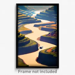 Pixel Art Poster - Bustling Bend (8 Bit Psychedelic Trippy Video Game Print)