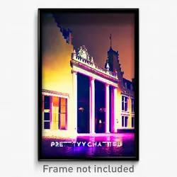 Pixel Art Poster - Pretty Chateau (8 Bit Psychedelic Trippy Video Game Print)
