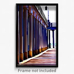 Pixel Art Poster - Tan Pier (8 Bit Psychedelic Trippy Weird Video Game Print)