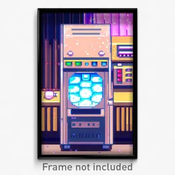 Pixel Art Poster - Anime Like Ice Machine (8 Bit Psychedelic Video Game Print)