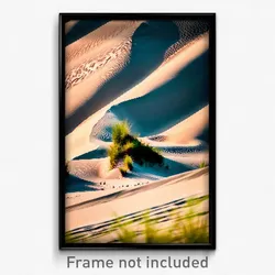 Pixel Art Poster - Shady Dunes (8 Bit Psychedelic Trippy Weird Video Game Print)