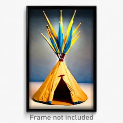 Pixel Art Poster - Tan Tepee (8 Bit Psychedelic Trippy Weird Video Game Print)