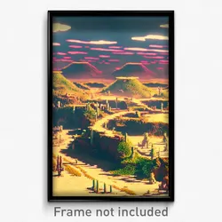 Pixel Art Poster - Wiry Land (8 Bit Psychedelic Trippy Weird Video Game Print)