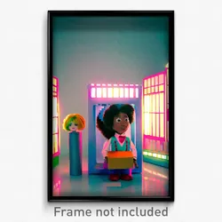 Pixel Art Poster - Wiggly Shoebox (8 Bit Psychedelic Trippy Video Game Print)
