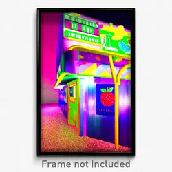Pixel Art Poster - Fruity Motel (8 Bit Psychedelic Trippy Video Game Print)