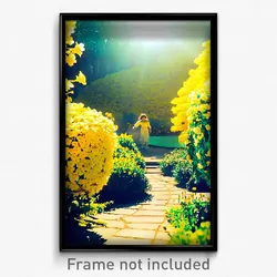 Pixel Art Poster - Yellow Garden (8 Bit Psychedelic Trippy Video Game Print)