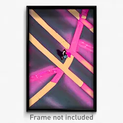 Pixel Art Poster - Rosy Intersection (8 Bit Psychedelic Trippy Video Game Print)